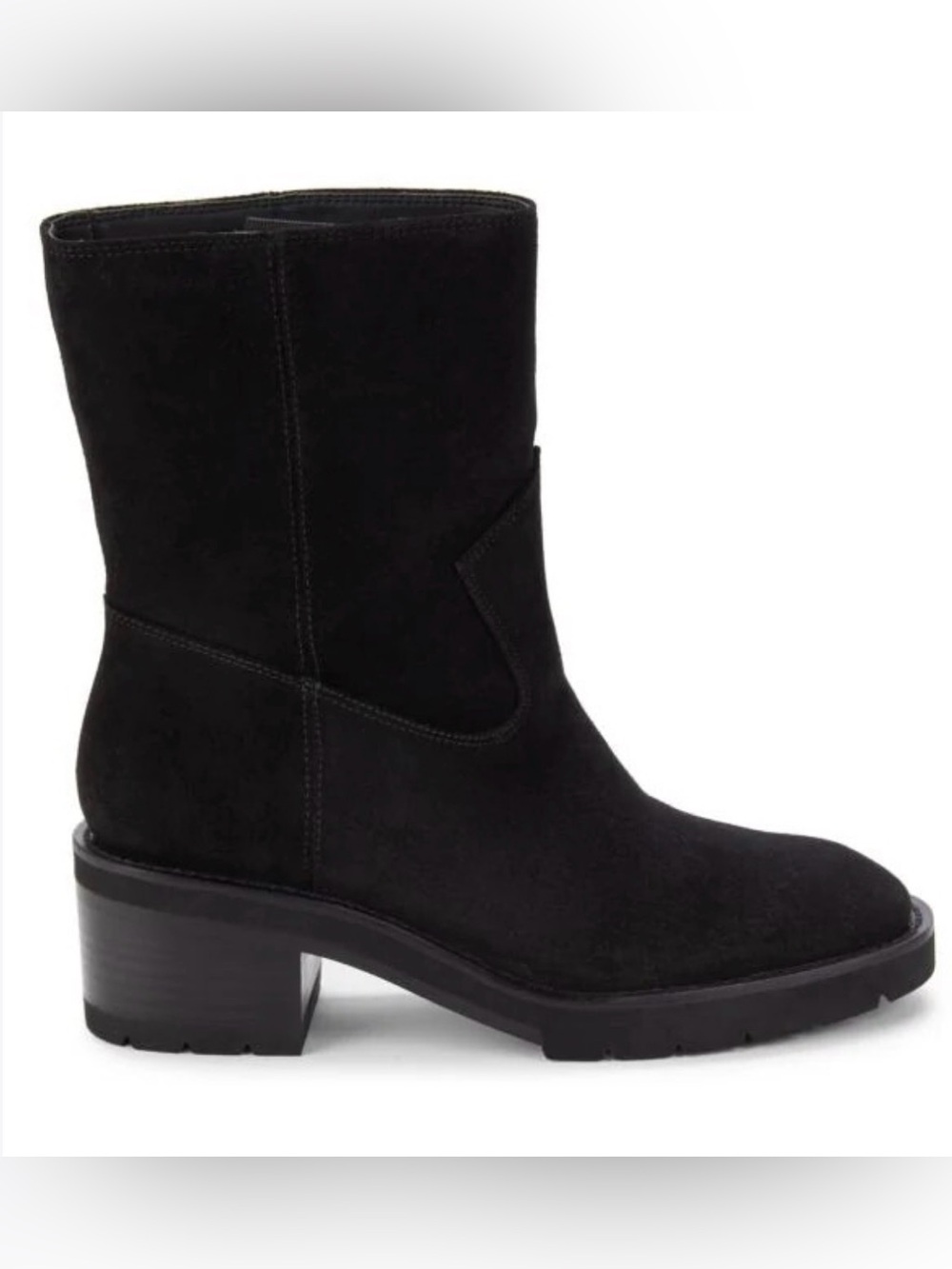 Stuart Weitzman Boulevard Suede Bootie Pull On Black Moto 9.5